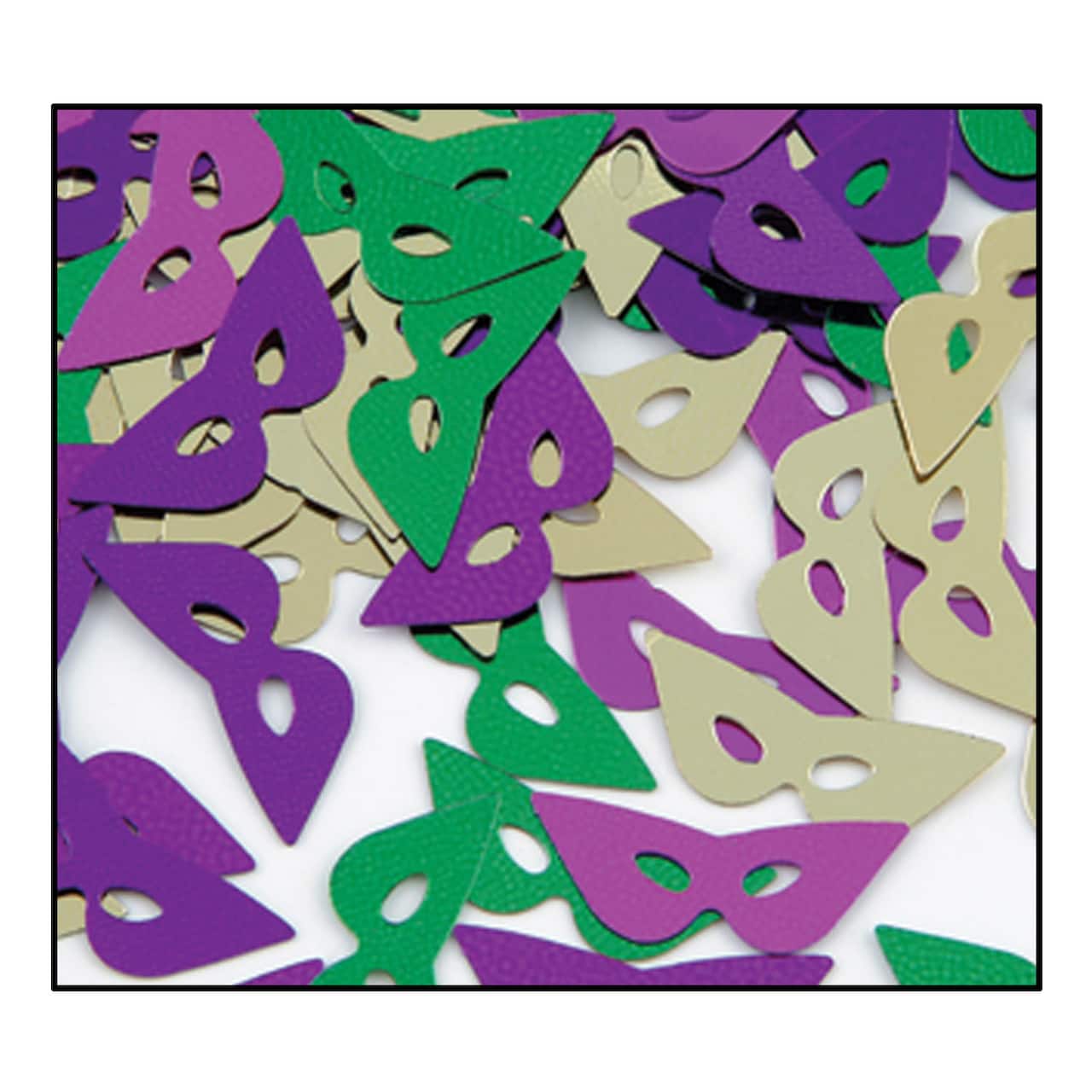 Beistle 3oz. Gold, Green & Purple Fanci-Fetti Mardi Gras Masks